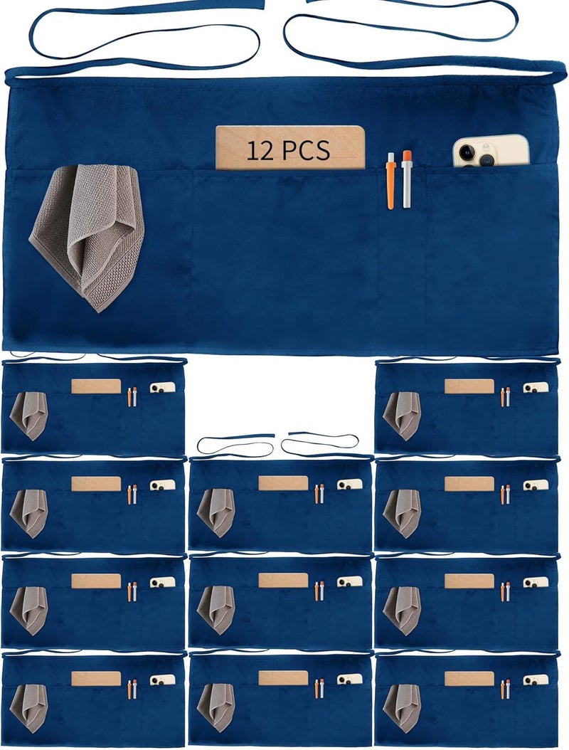 Xeoxarel Aprons with 4 Pockets (Available in 3 Pack / 7 Pack) 23.5'' X 11.5'' - Image 1